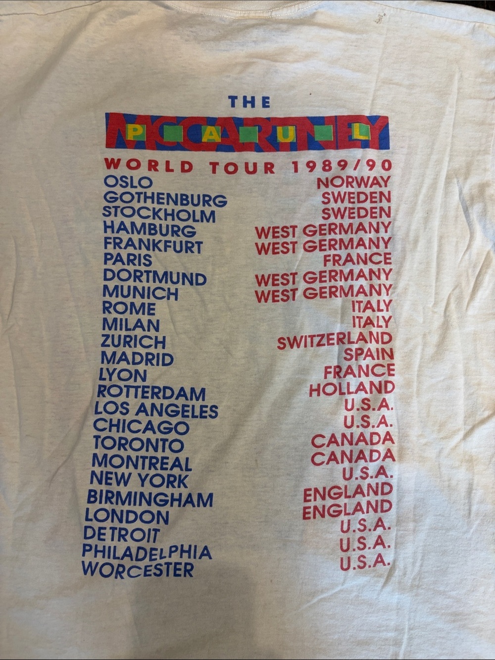 Vintage White Graphic Short Sleeve Tee with Multicolor Retro Print - Picture 6 of 7
